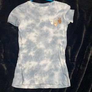 blue tie die shirt